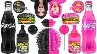 BLACK VS PINK FOOD CHALLENGE  Eating Everything Only In 1 Color For 24 Hours by Multi DO CHALLENGE [upl. by Adnawuj533]