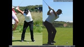 Jon Rahm golf swing  Long Iron faceon amp downtheline July 2017 [upl. by Paddie]