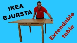 Ikea BJURSTA Extendable table assembly instructions [upl. by Tamanaha50]