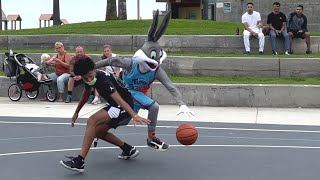 Bugs Bunny 1v1 Basketball at Venice Beach Space Jam IRL [upl. by Nidorf]