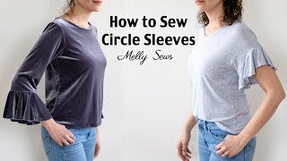 How to Sew a Circle Sleeve  Sleeve Ruffle Tutorial [upl. by Eissirhc]