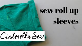 Roll up sleeves and sew in place  Easy hand sewing cuffed sleeves  Cinderella Sew [upl. by Keller]