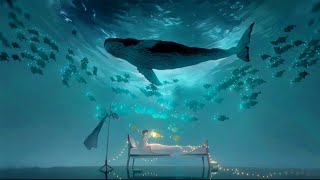 Whale Sounds Deep Underwater amp Ocean Piano Relaxation Sleep Music [upl. by Oicelem]