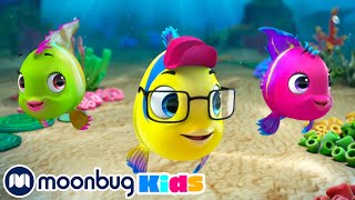 The Sharksons  Five Little Fishes  NEW  Nursery Rhymes amp Kids Songs  Baby Shark Cartoons [upl. by Kingsbury]