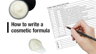 How to write a cosmetic formula [upl. by Alded]