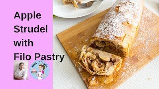 Apple Strudel with Filo Pastry  Easy Apple Strudel  Made with Filo Pastry [upl. by Sicular]