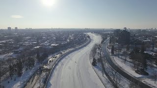 Rideau Canal Skateway  View from above [upl. by Annoled]