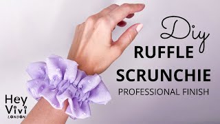 DIY RUFFLE SCRUNCHIE easy to follow scrunchie sewing tutorial professional results [upl. by Sand]