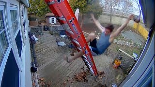 Boston Man Falls From Ladder While Climbing to His Roof [upl. by Anihtyc]