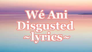 Wé Ani Disgusted lyrics [upl. by Tempa]