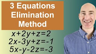 Solving Systems of 3 Equations Elimination [upl. by Heall]