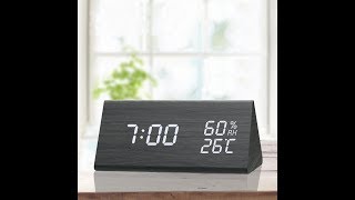 JALL 1502 Digital Wooden Alarm Clock Setting Instruction [upl. by Fitts345]