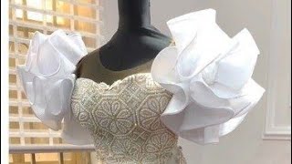 How to cut and sew a circular ruffle sleeves with crinoline [upl. by Yanttirb]