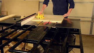 SawStops Cool New Folding Outfeed Table  Assembly Tutorial [upl. by Enilecram]