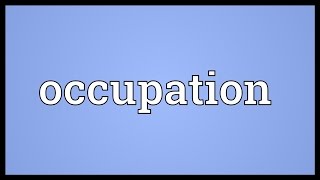 Occupation Meaning [upl. by Cimah]