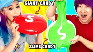 GIANT FOOD VS SLIME FOOD CHALLENGELearn How To Make Edible DIY Candy [upl. by Dikmen]