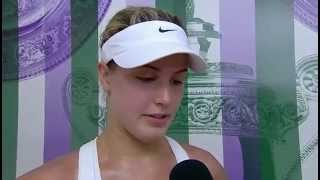 Eugenie Bouchard postmatch interview  Wimbledon 2014 [upl. by Westney744]