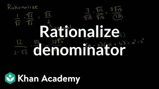 How to rationalize a denominator  Exponent expressions and equations  Algebra I  Khan Academy [upl. by Ker674]