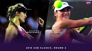 Eugenie Bouchard vs Bibiane Schoofs  2019 ASB Classic Second Round  WTA Highlights [upl. by Bald837]