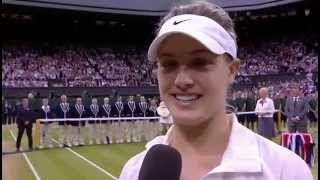 Eugenie Bouchard postmatch interview  Wimbledon 2014 [upl. by Morris554]