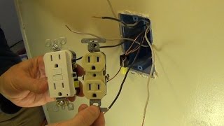 How to Install a Ground Fault Circuit Interrupter GFCI Outlet Plug [upl. by Yerffeg]