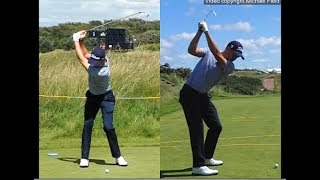 Justin Thomas golf swing  Long Iron faceon amp downtheline July 2017 [upl. by Luther]