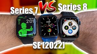 Apple Watch Series 8 vs 7 vs SE2  Battery amp Performance comparison [upl. by Nabroc]