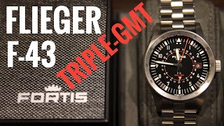 Fortis Flieger F43 TripleGMT  Review  F4260000  OlfertampCo [upl. by Harehs852]