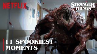 The 11 Spookiest Monster Moments  Stranger Things  Netflix [upl. by Nilknarf]