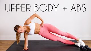 30 MIN UPPER BODY amp ABS Back Chest Shoulders Arms amp Core [upl. by Arodal]