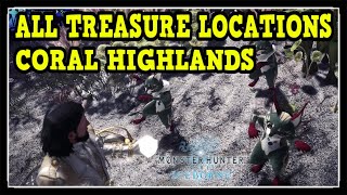 MHW Iceborne Coral Highlands All Treasure Locations  Ultimate Collector Trophy  Achievement Guide [upl. by Joya]