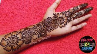 Gorgeous Arabic Mehndi Design  How to draw stylish mehendi for front hand [upl. by Crysta]