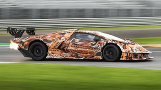 Lamborghini Essenza SCV12 testing at Monza Warm Up Accelerations amp Pure V12 Sound [upl. by Ynnal]