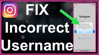 How To Fix Instagram Incorrect Username  Username Not Available [upl. by Akiv]